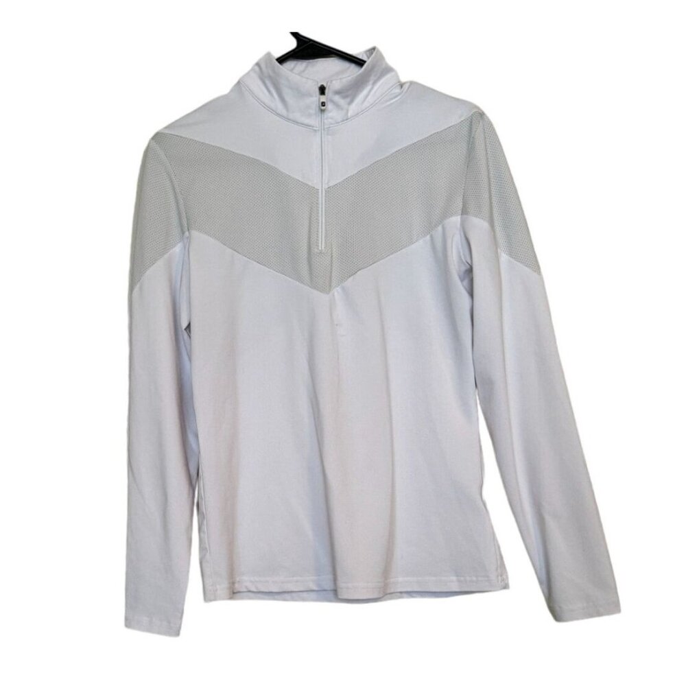 FootJoy White Golf Pullover Quarter Zip Mesh Chest Back Logo‎ Woman's Small | H2